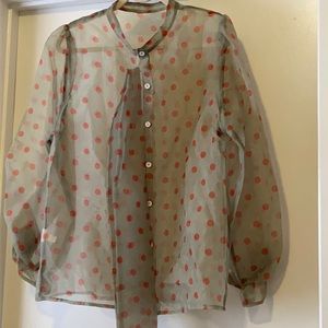 SHEIN. SHEER BLOUSE with 60inch sash.